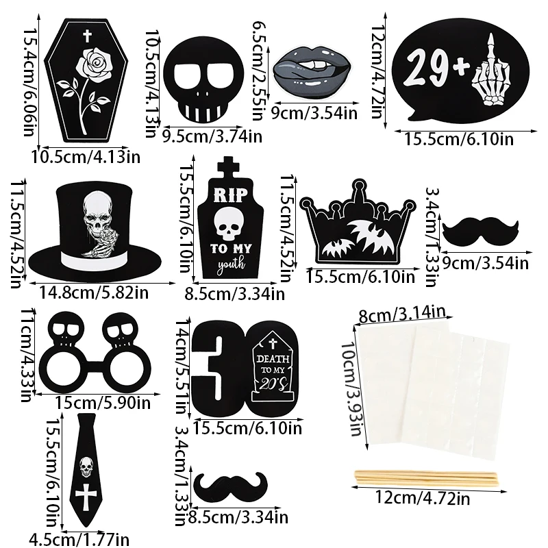 Gothic 30th Birthday Banner | 'My 20s Dead & Buried' Old English Emo Party Decor For Funeral Of Youth Theme - View #7