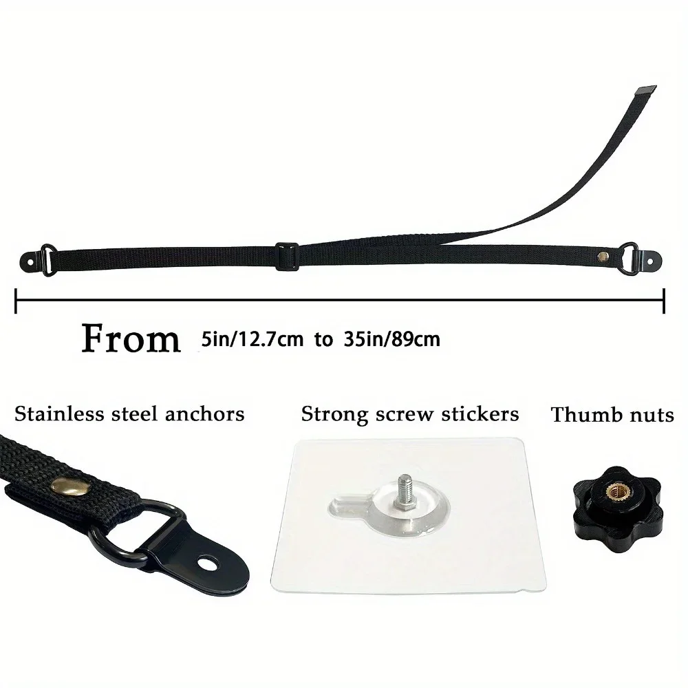 Adjustable TV Safety Straps No-Drill Adhesive Anti-Tip Furniture Anchors for Baby Proofing Flat Screens Fix to Wall 2 Pack furniture wall anchors tv safety straps