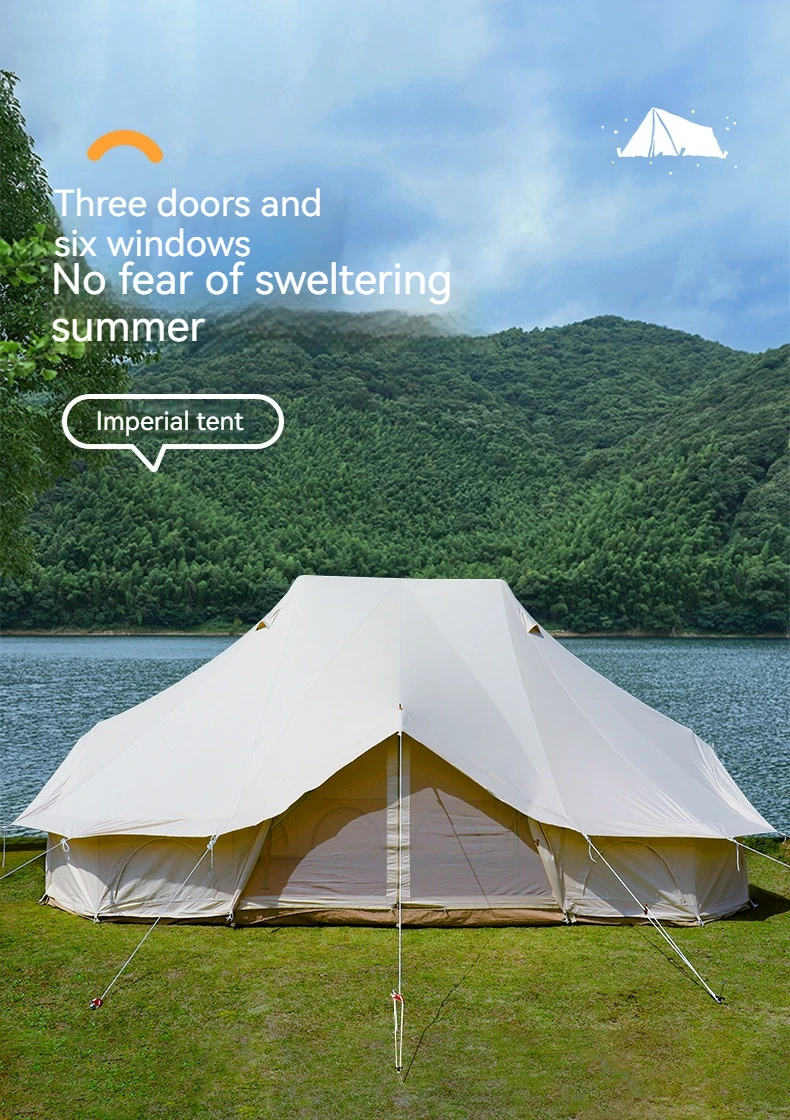 Double-Door Yurt Tent Emperor Tent Rain-Proof And Mildew-Proof Outdoor Large Double-Layer Camping Tent