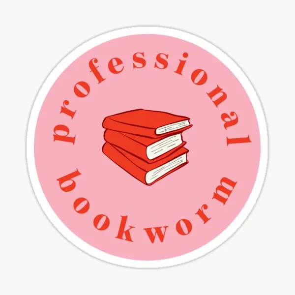 

Professional Bookworm In Red And Pink 5PCS Stickers for Luggage Car Kid Anime Laptop Cute Home Window Funny Decorations Bumper