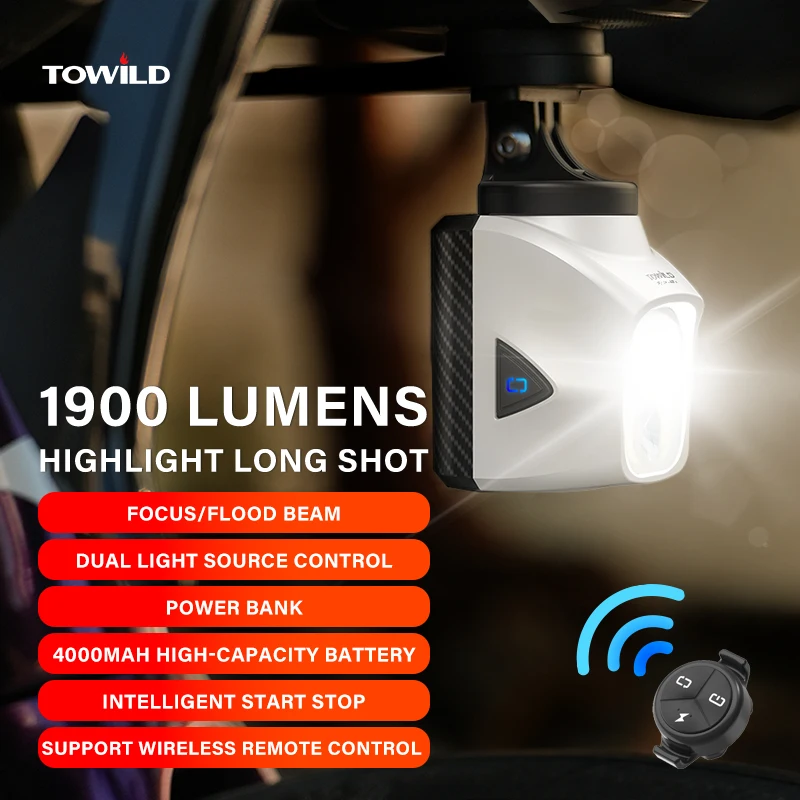 TOWILD DL1700 自転車ライト カットオフラインビーム付き 1900LM 充電