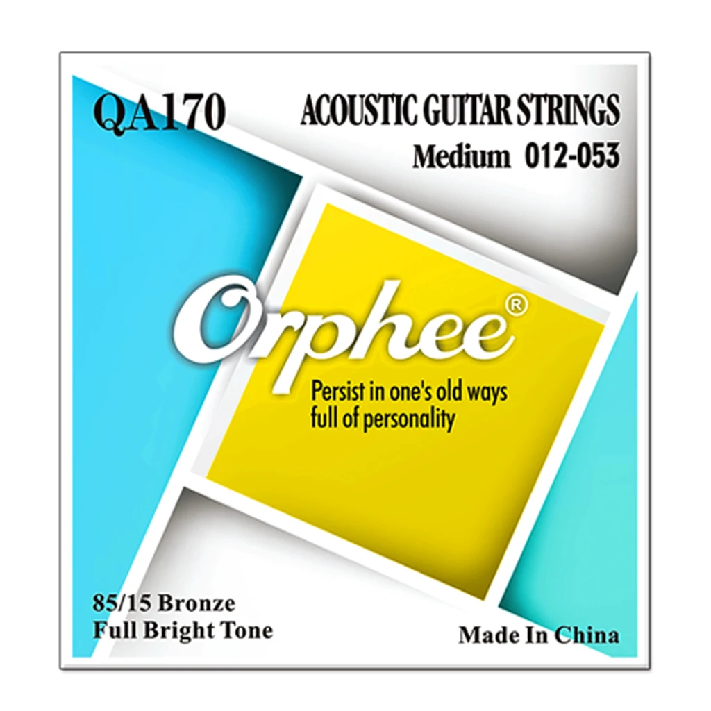 

Orphee QA170 Acoustic Folk Guitar Strings 6pcs/Set(.012-.053) Hexagonal Steel Core 85/ 15 Bronze Wire Wound Medium Tension