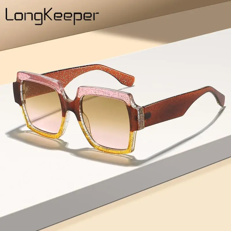 

2024 New Square Oversized Sunglasses Women Retro Big Frame Sun Glasses Fashion Luxury Brand Mirror Eyewear Uv400 Oculos De Sol