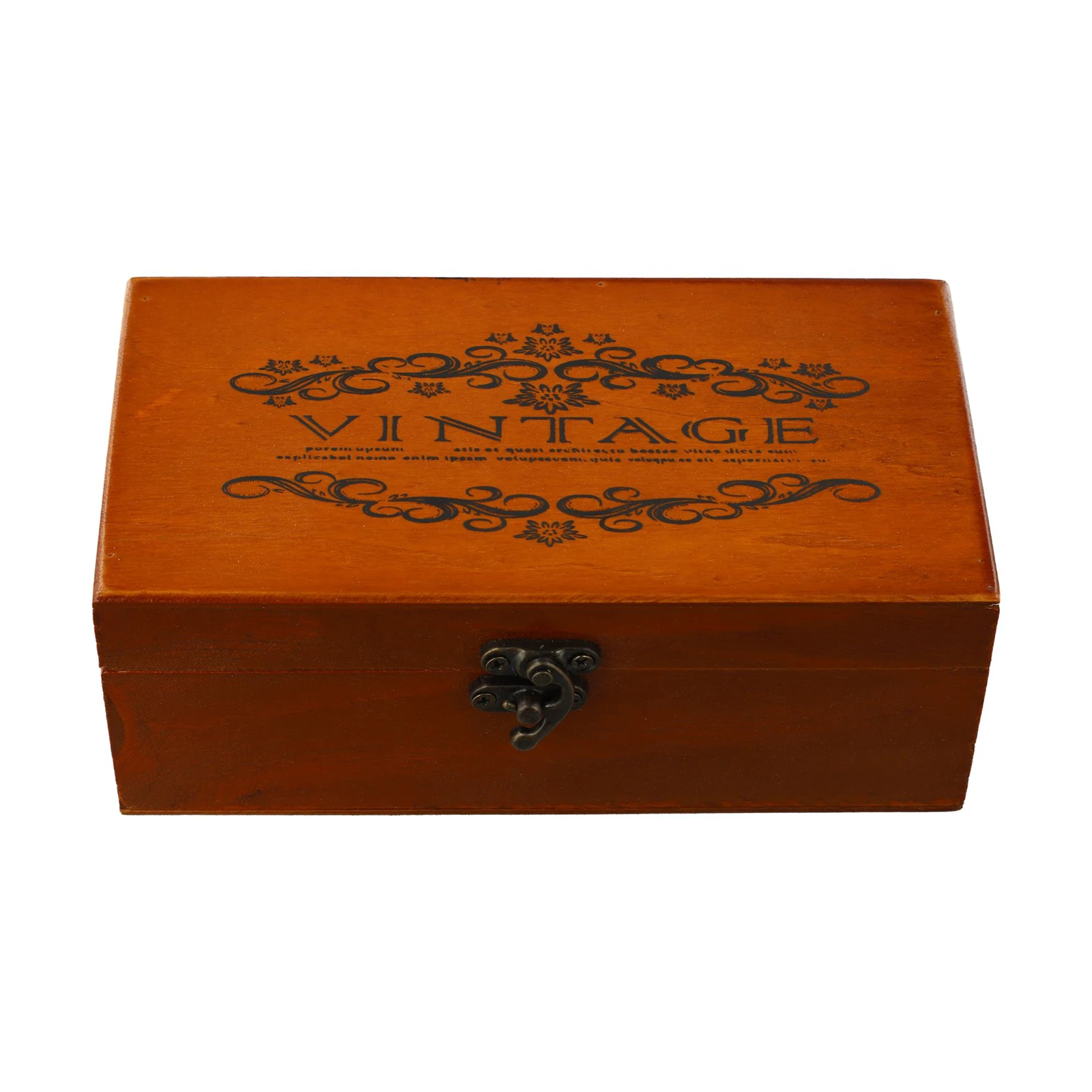 Retro-Aufbewahrungsbox aus Holz mit abschließbarem Holz, dekorativer Koffer für Zuhause oder Büro, Holzkiste mit Klappdeckel, Andenkenhalter mit Schloss – Detail 26