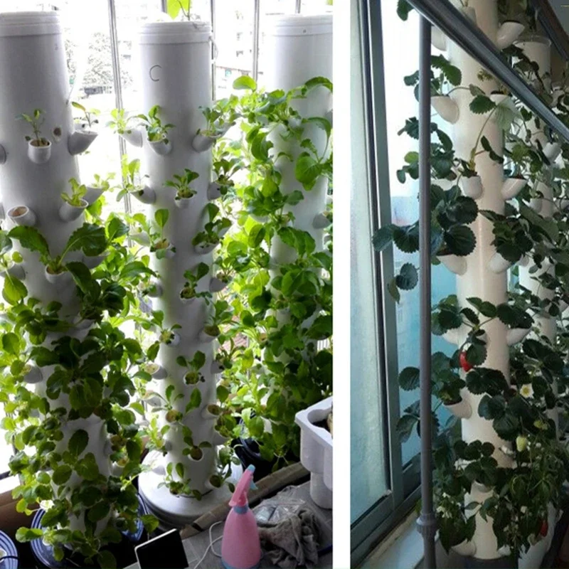 DIY Hydroponic Vertical Tower Plant Pots 50pcs Indoor Gardening