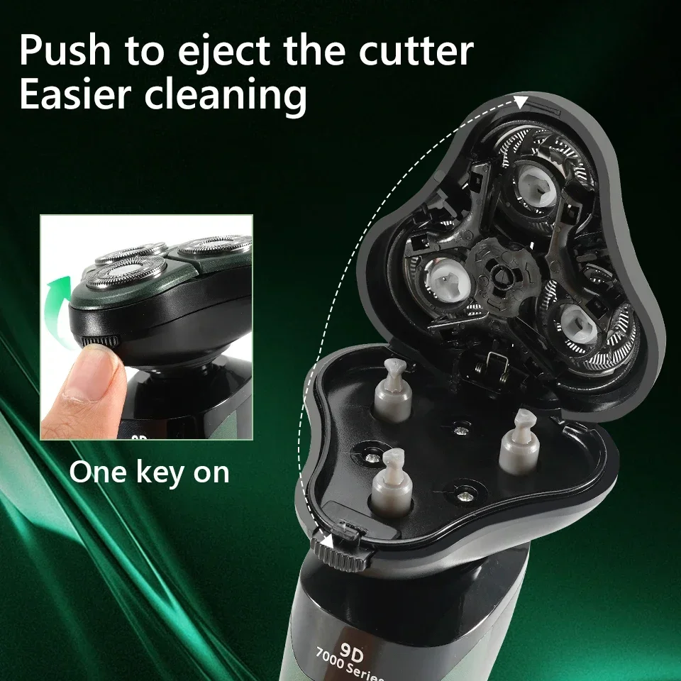 4 In 1 Rechargeable Smart Razor Waterproof Shaver Type-C charge Electric Shaver LCD Digital Display Three-head Floating Razor 5