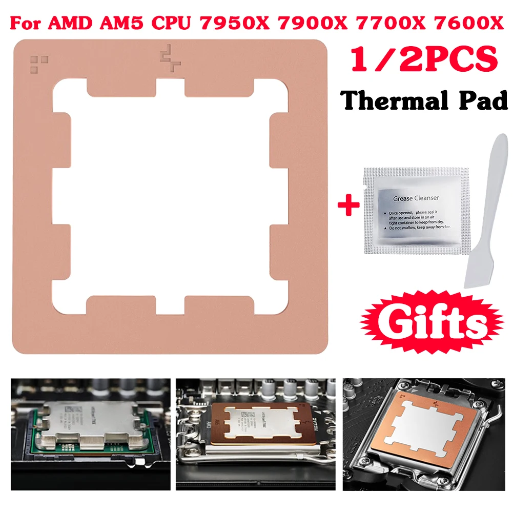 New CPU Cooler Thermal Pad Paste Guard for AMD AM5 7950X 7900X 7700X 7600X CPU Processor Pure