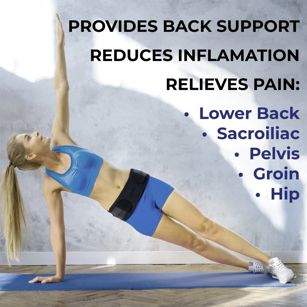 Sacroiliac Hip Brace For Lower Back Pain Women & Men-Si Belt Relief Sciatic Nerve Leg Sacral Lumbar Pelvic & Back Support