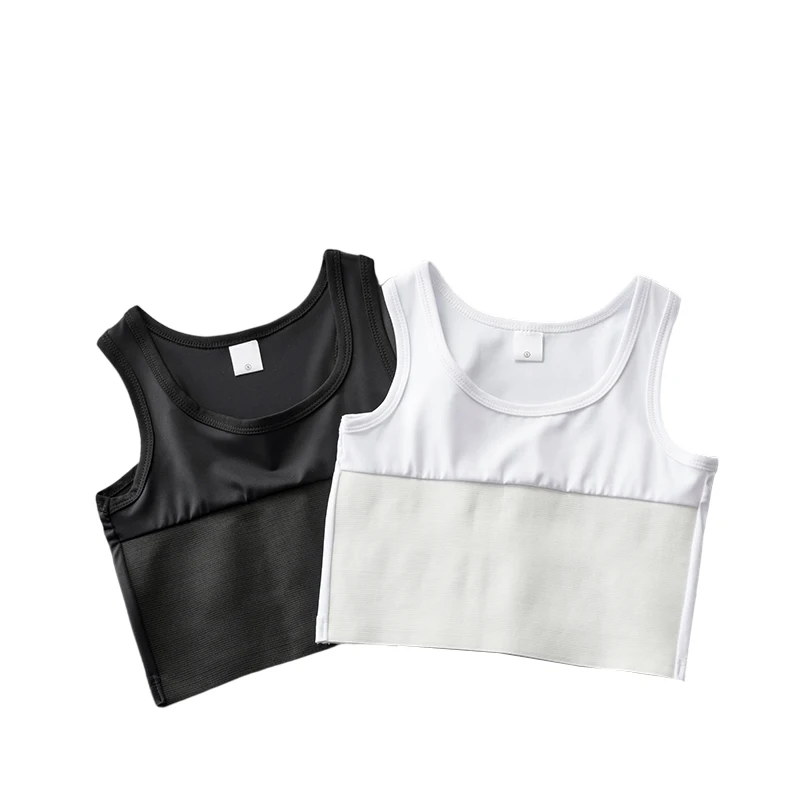 Chest Binder HaleyChan Women's Chest Binder Tomboy Trans Lesbian Pullover Half Length Corset Top Short Tank Top