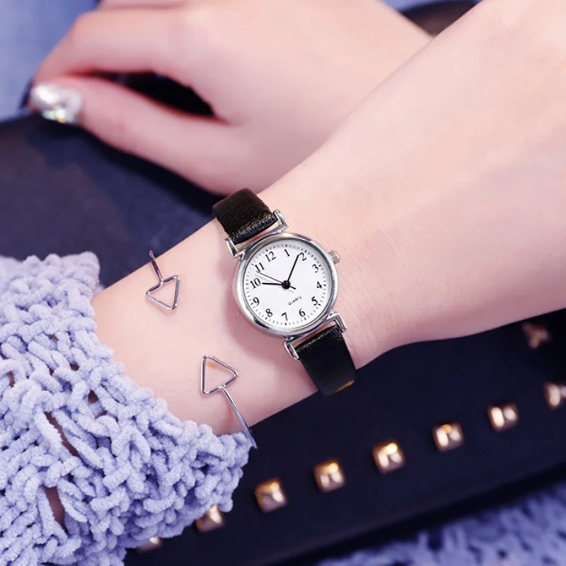 

Hot Sale Brand Quartz Watch Simple Fashion Thin Leather Strap Student Wristwatch Gift Watches for Women Relojes Para Mujer