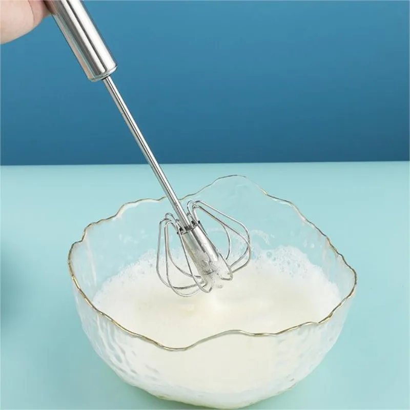 1PC Semi-automatic Egg Beater For Household Small Household Handheld Mini Multi-function Milk Beater Stainless Steel Hand Mixer
