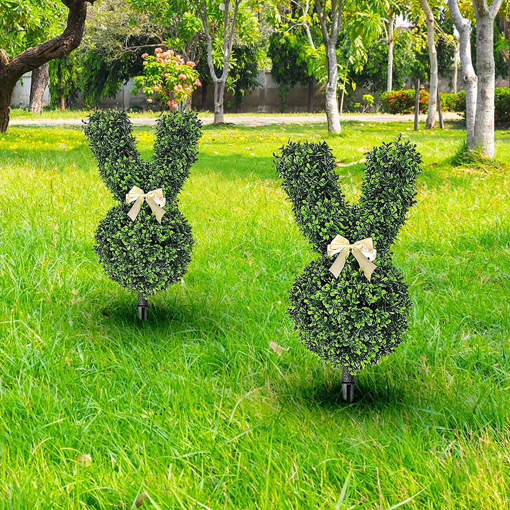 Artificial Bunny Topiary Tree for Easter Outdoor Decor
