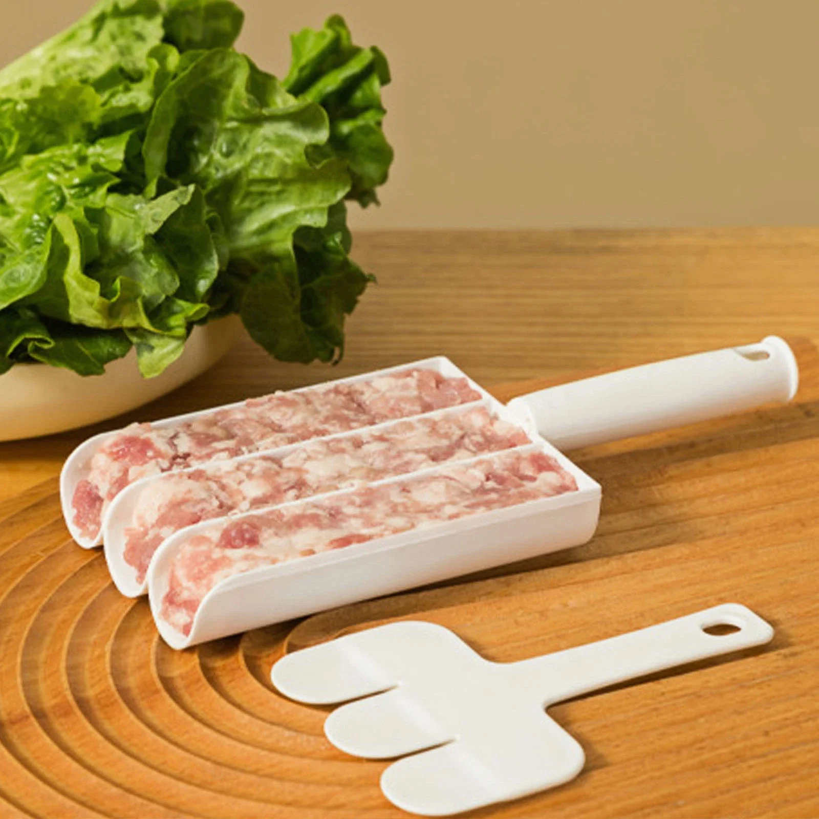 Kitchen Gadgets Cooking Sausage Maker Plastic Meatball Machine Set Fried Fish Mouth Meat Making Ball Mold Spoon meatball maker