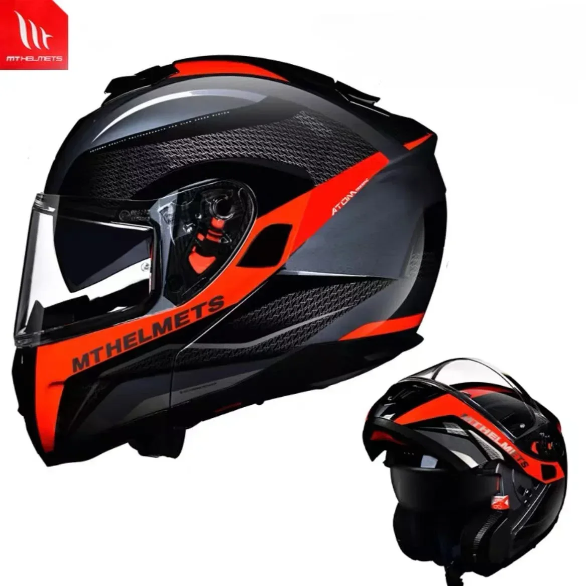 thumbnail image 1 of Casco de motocicleta MT ATOM SV abatible hacia arriba de doble lente todoterreno casco de competición en carretera certificación ECE DOT Capacete Cascos para motos Casco moto, 1 of 5