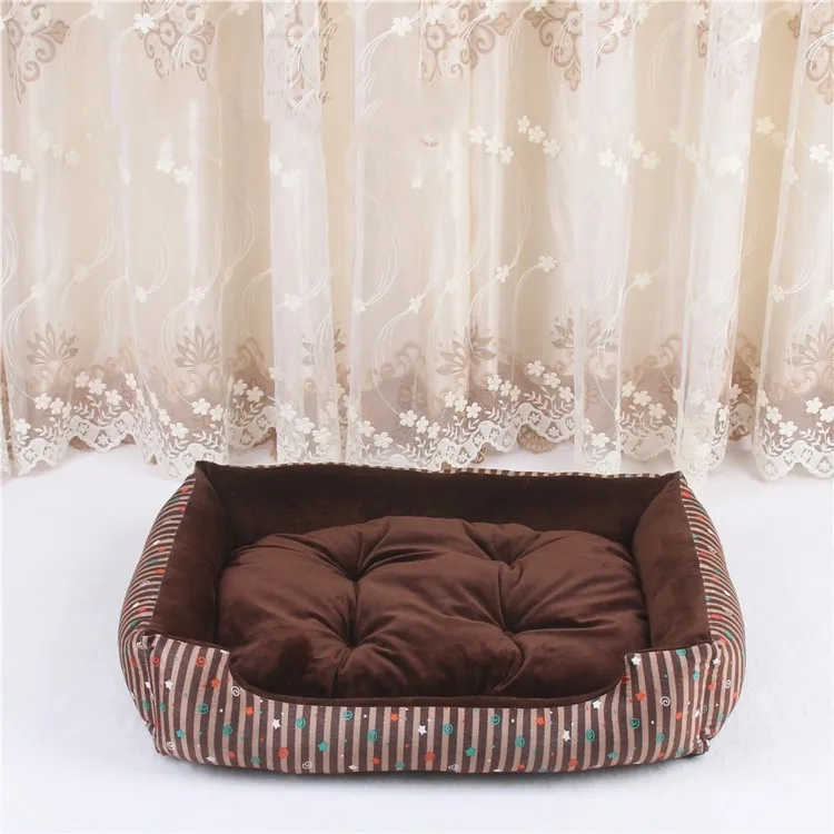 

Kennel Four seasons new Teddy Golden Retriever large, small and medium-sized dogs striped pet kennel dog bed cushion cat litter