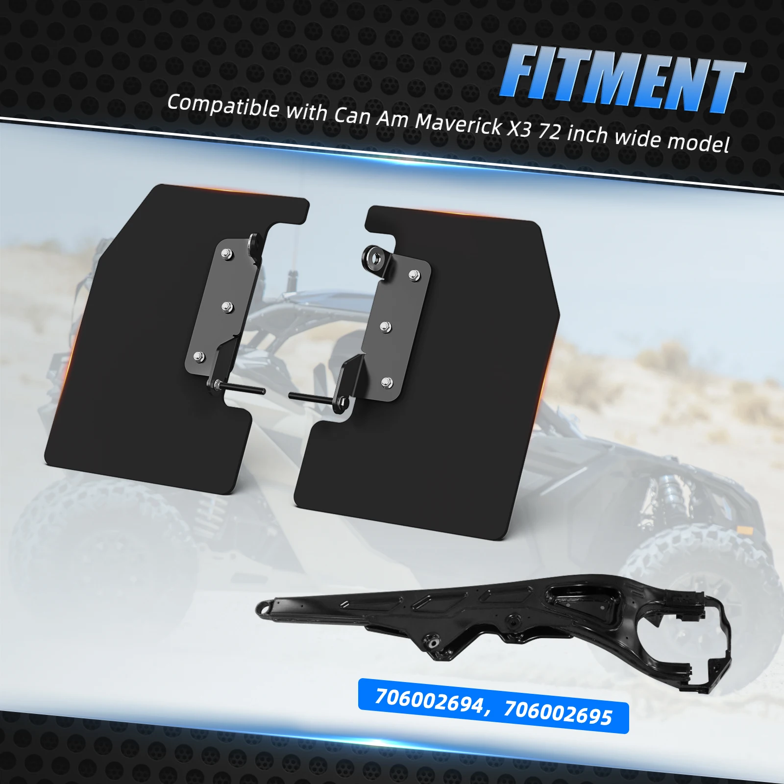 X3RearWheelRockDeflectorKitForCanAmMaverickX3MaxR4x4DS