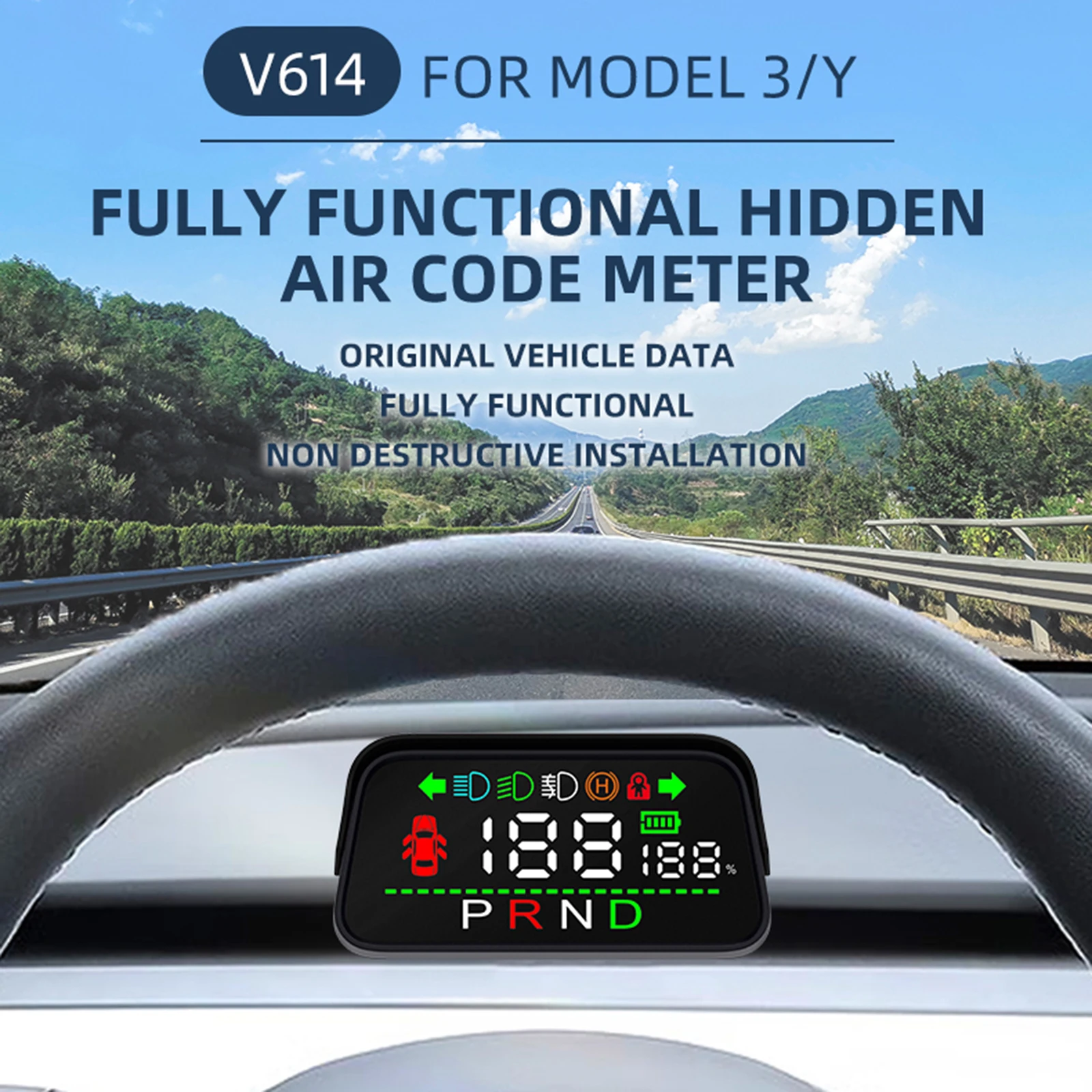 

Многофункциональный дисплей на лобовое стекло для Tesla Model 3, специализированная Электроника модели Y, цифровой спидометр, аксессуары для электромобилей