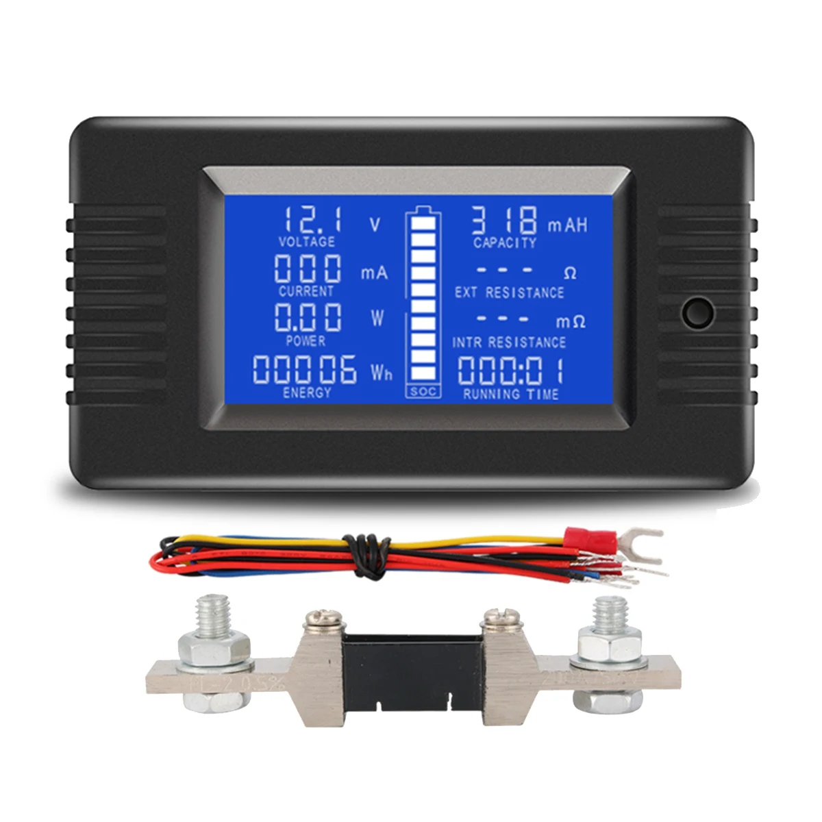 A10I PZEM015 디지털 DC 0-200V 전압 전류 200A 션트 자동차 배터리 테스터 전압 측정기 모니터 12V 24V 48V