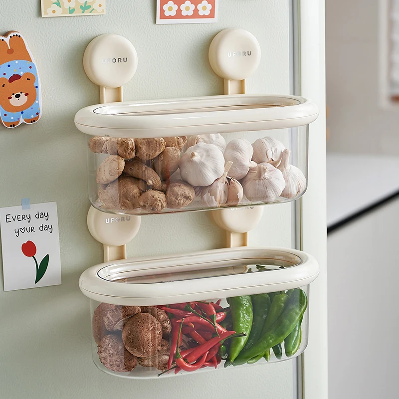 UFORU Bathroom suction tray shelf perforation-free wall-mounted toiletries table cosmetic tissue storage box 2