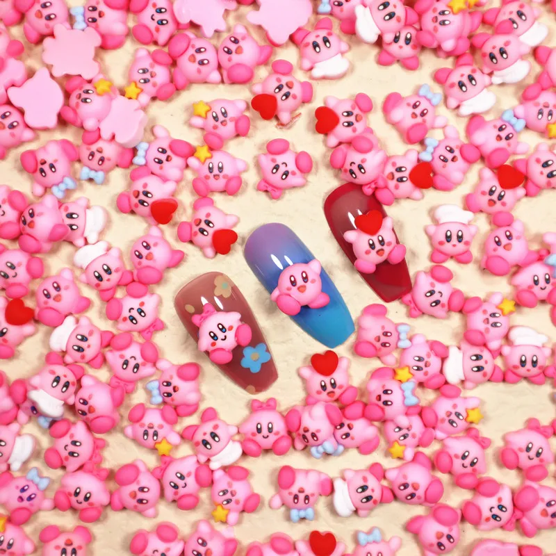 50pcslotStarKirbyNailCharmsRhinestoneDecorationKawaiiCartoon