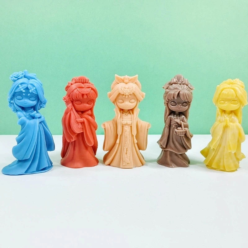H55A 3D 소녀 실리콘 몰드 촛불 만들기 고대 인형 실리콘 촛불 금형 DIY
