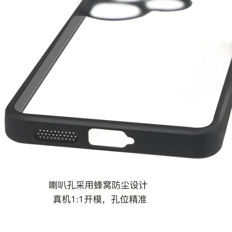 Sleek Black Edge Transparent Shockproof TPU Protective Phone Cover