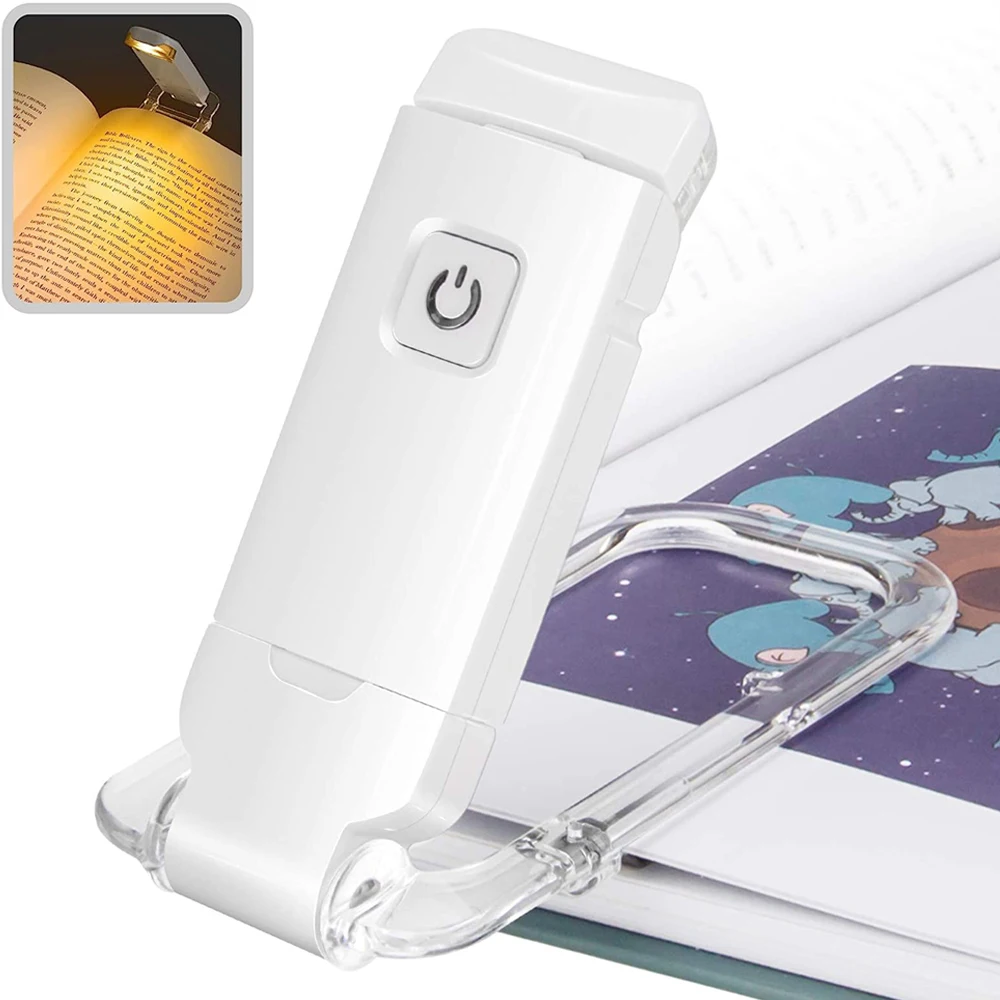 LED Clip USB Rechargeable Brightness Adjustable Eye Care book light Portable Bookmark Read