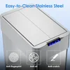 Automatic Trash Can,18.5/21.1 Gallon Touchless Motion Sensor Trash Bin, Smart Garbage Can with Soft-Close Lid, Bag Retainer Ring 6