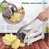 Household Stainless Steel Potato and Cucumber Slicer, Manual Press Type Multifunctional Fruit and Vegetable Cutter 2