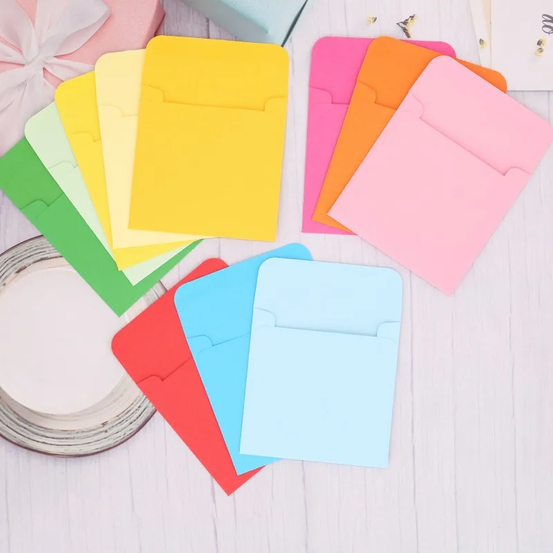 Colorful Envelope Greeting Card Postcard Storage Bag Mini Pink Envelopes 10 Pieces/Lot
