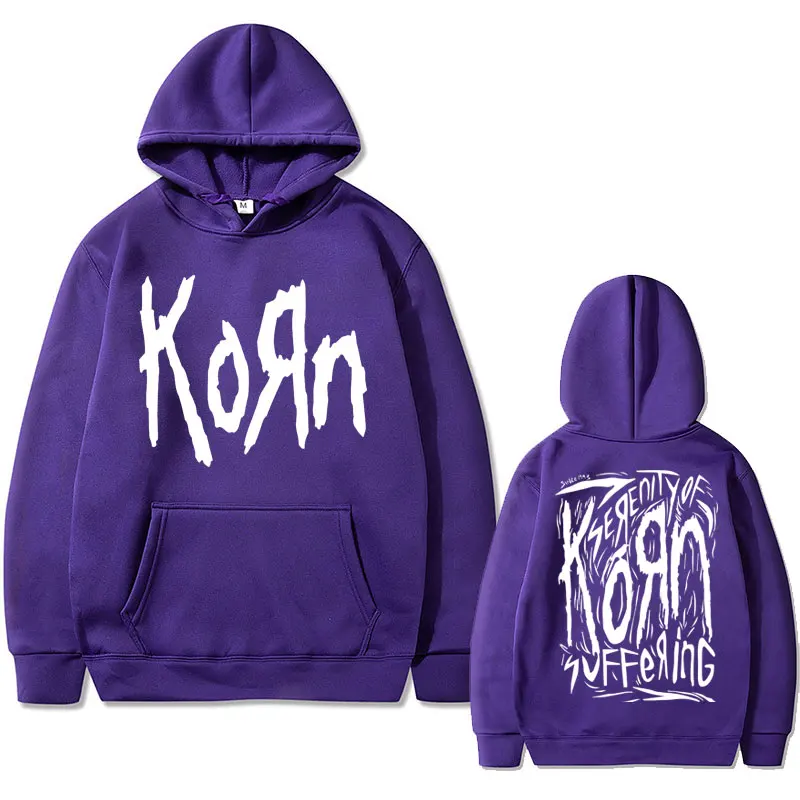 Rock Band Korn Double Sided Print Hoodie Men Women's Punk Vintage Gothic Sweatshirt Male Oversized Clothes Men's Casual Hoodies