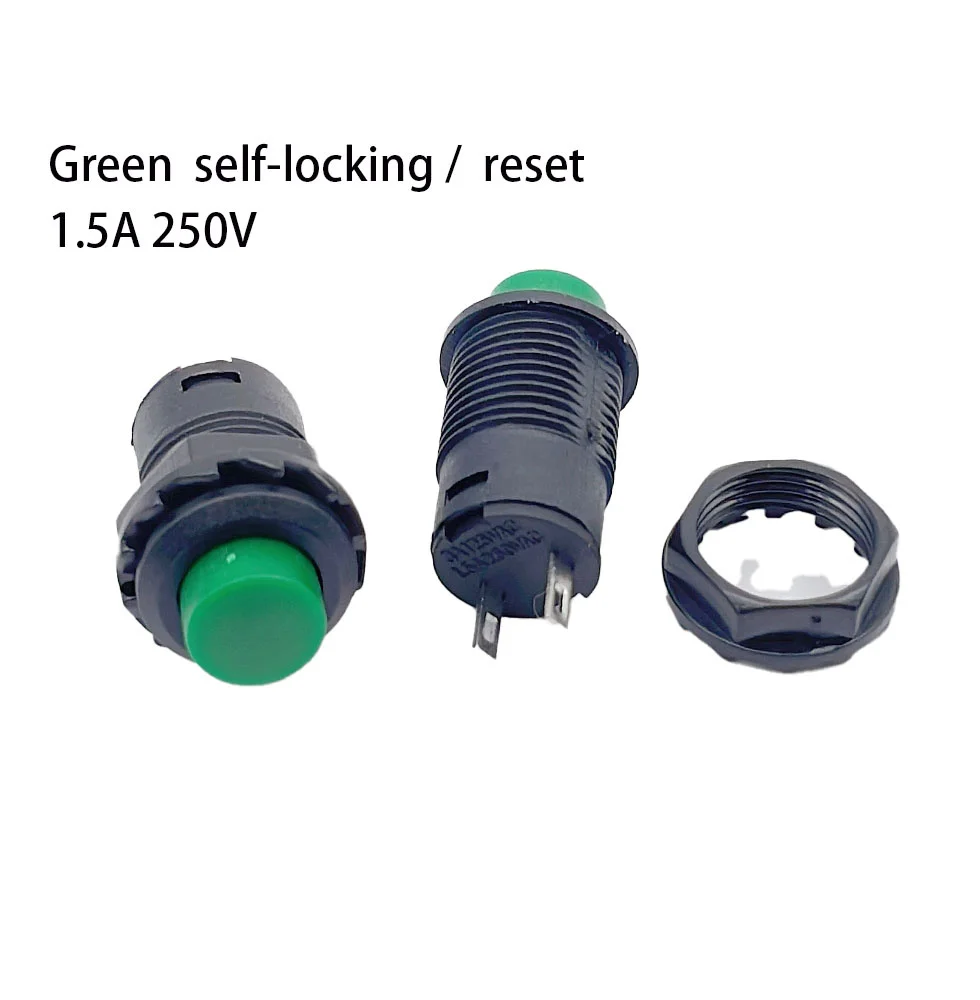 1Pcs Self locking button DS-228 DS228 12mm  Lock Latching OFF- ON Push Button Switch maintained pushbutton switches