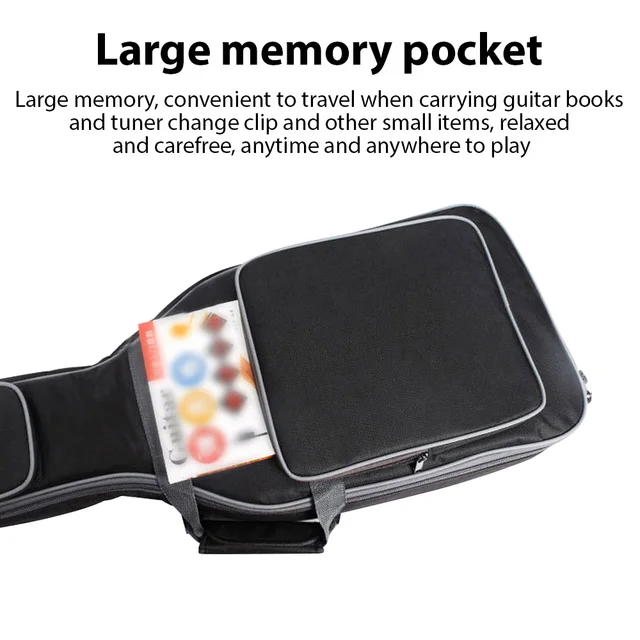 Borsa Per Basso Elettrico Auracure - Imbottita 5 Mm, Leggera E Impermeabile, Con Tasca Per Accessori, 120x35x6 Cm - Foto 5