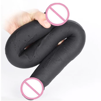 Super Long Double Head Dildo Big Anal Butt Plug Prostate Massager Soft Silicone Penis Adult Sex Toys for Women Lesbian Couples 4