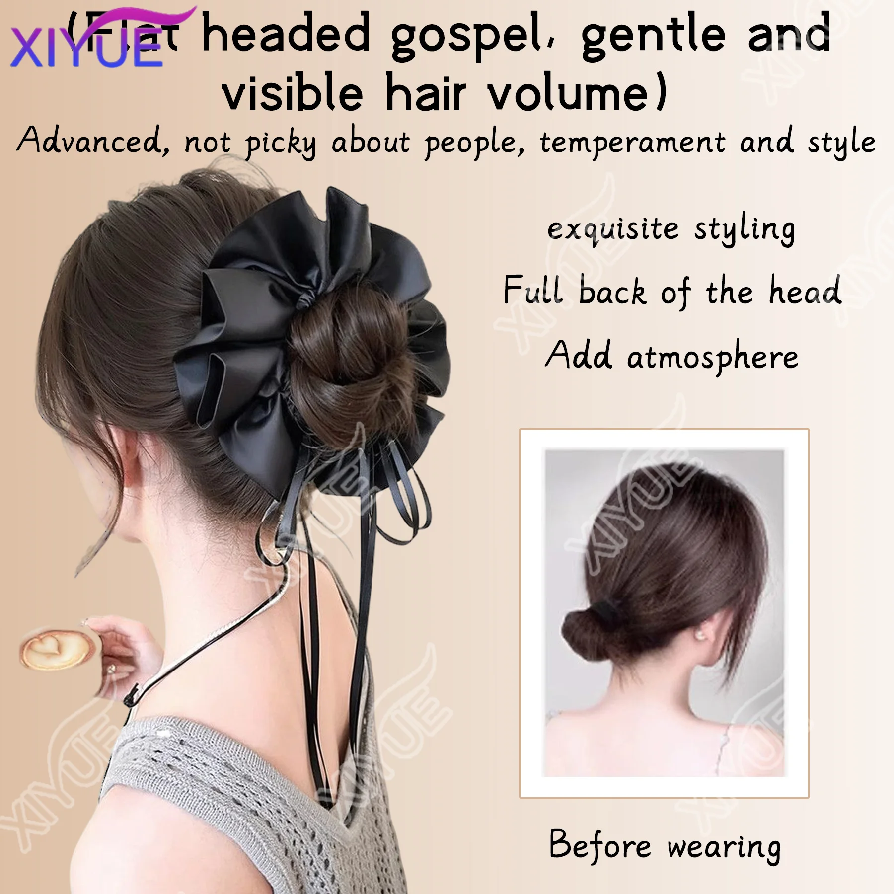 XIYUE Synthetic Hair Braided Chignon accessories Hair Donut Hairpieces Claw Hair Bun Updo Braiding Chignon Bun Wig