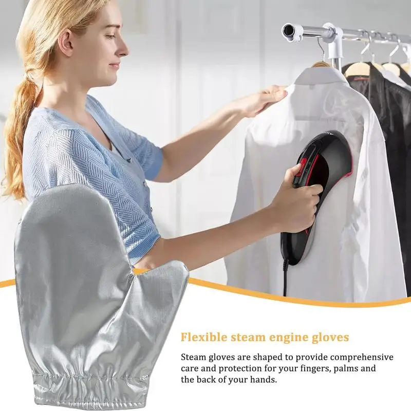 Garment Steamer Gloves Garment Steamer Ironing Glove Waterproof Anti Steam Mitt Heat Resistant 3-Layer Protective Gloves Clothes Garment Steamer