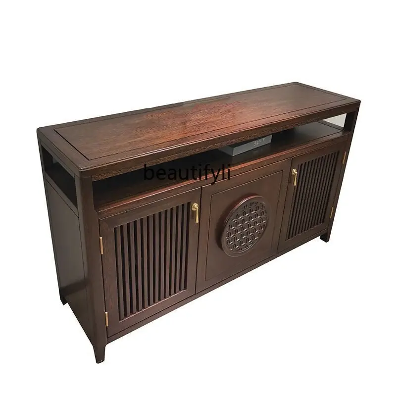 

New Chinese Style Sideboard Living Room Entrance Cabinet Modern Model Room Simple Solid Wood Dining Room Cabinet furniture