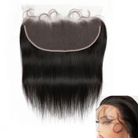 13x4 dentelle frontale Remy cheveux humains brésiliens pré-plumés 13*4 dentelle transparente 10 à 20 pouces frontales droites avec des cheveux de bébé 1