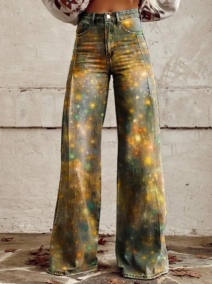 Women's flared pants, casual flared pants, 3D printed horse pattern retro hot selling women's trousers S-3XL