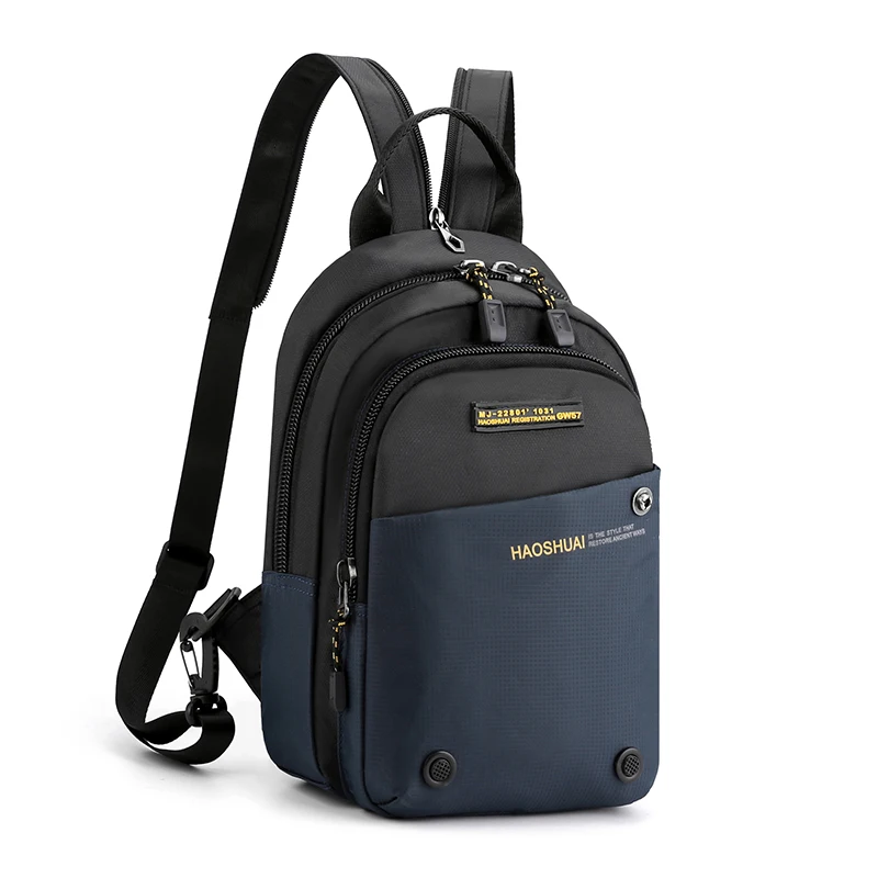 Men's crossbody bag, multifunctional chest bag with mobile phone pocket, adjustable shoulder strap, multi pocket backpack, suita