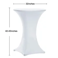 1PC Stretch Round Tablecloth Cocktail Table Cover Spandex Table Cloth Bar Hotel Party Wedding Elastic Table Cloth Decoration 2