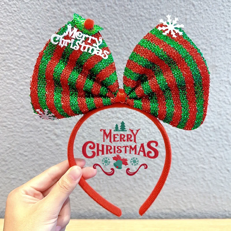 Christmas Headdress Headband Girls Reindeer Bow Headband Funny Festive Accessories Hairpins Christmas Festival Party Cosplay