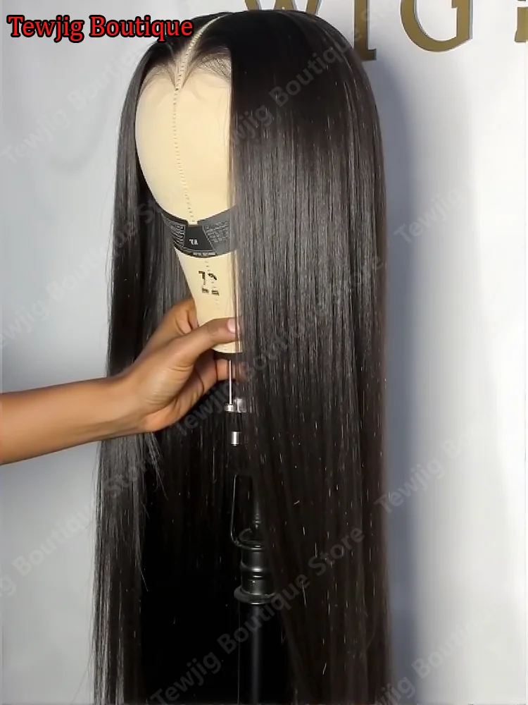 Density 13x6 Lace Frontal Wigs Human Hair 40 Inch Black Straight Brazilian 13x4 Transparent Lace Front Wig For Black Women
