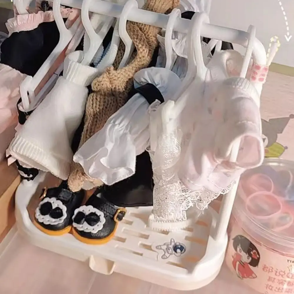 Miniature Doll Clothes Rack and Organizer - Dollhouse Furniture and Toy Accessory