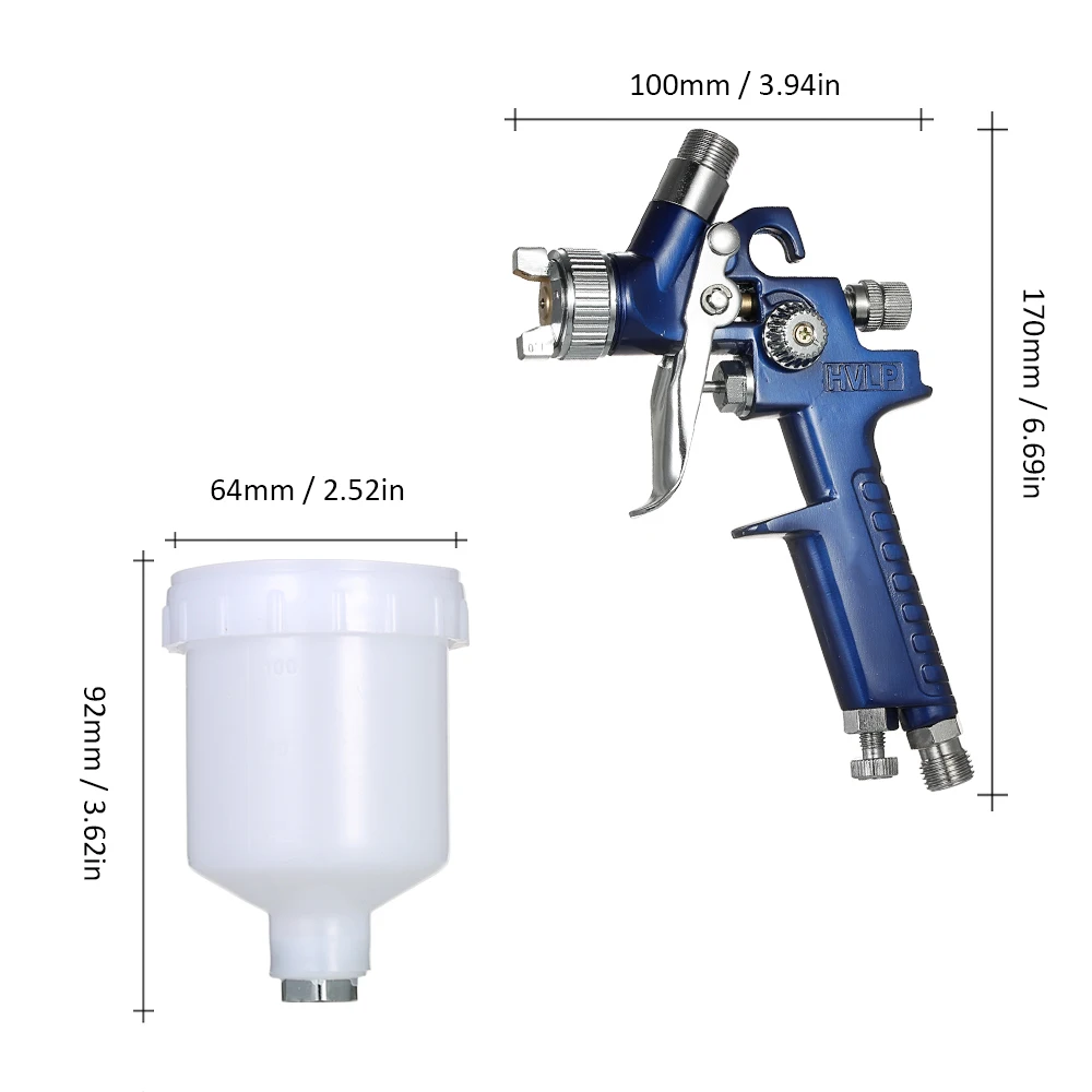 Spary Gun 0.8mm/1.0mm Mini HVLP Spray Gun Paint Airbrush Gravity Feed for Wall Car Painting Nail Cake Decorate Painting 3