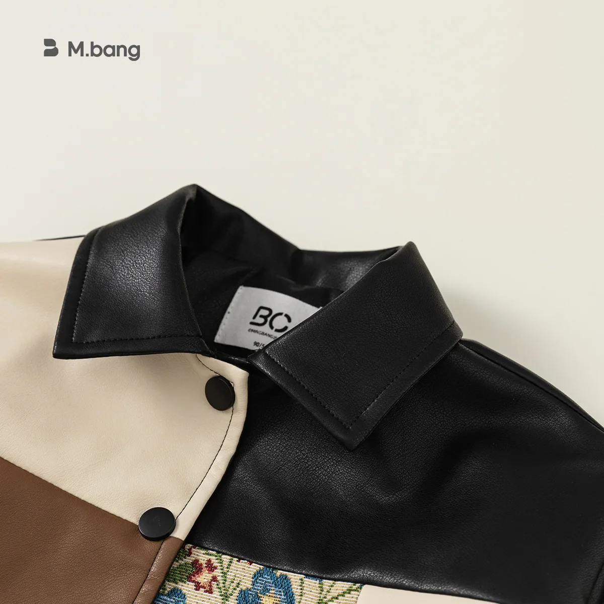 Coat Spring Autumn Childrens Clothing Boys Splicing Irregular Baby Leather Clothing Outerwear Turn Down Collar Waterproof