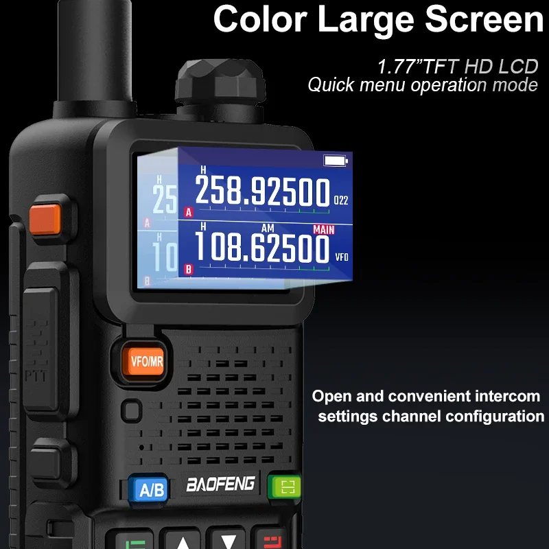 Baofeng UV-5RH Air Band Walkie Talkie Tri-Power Wirless Copy Frequency Multi-Band AM FM NOAA Long Range Receiver 2 Way Ham Radio