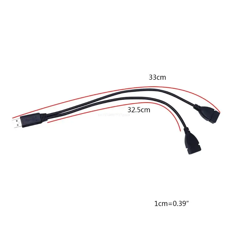

USB Splitter, USB 2.0 Y Splitter Cable 1 Male to 2 Female Power Cord Dropship