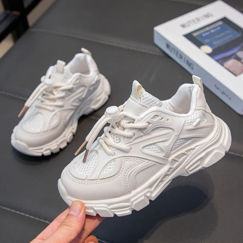 Children's Sneakers for Boy Fashion Girls Causal White School Tennis Shoes Non-slip Simple Kids School Running Sneakers Classic