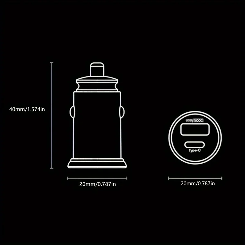 Car Charger Car Pull Ring Mini Hidden PD+usb Port Multi-function Car Charger